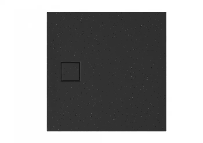 Cadita de dus patrata, acril, slim, negru mat, 80x80x4 cm, Cersanit Tako Slim