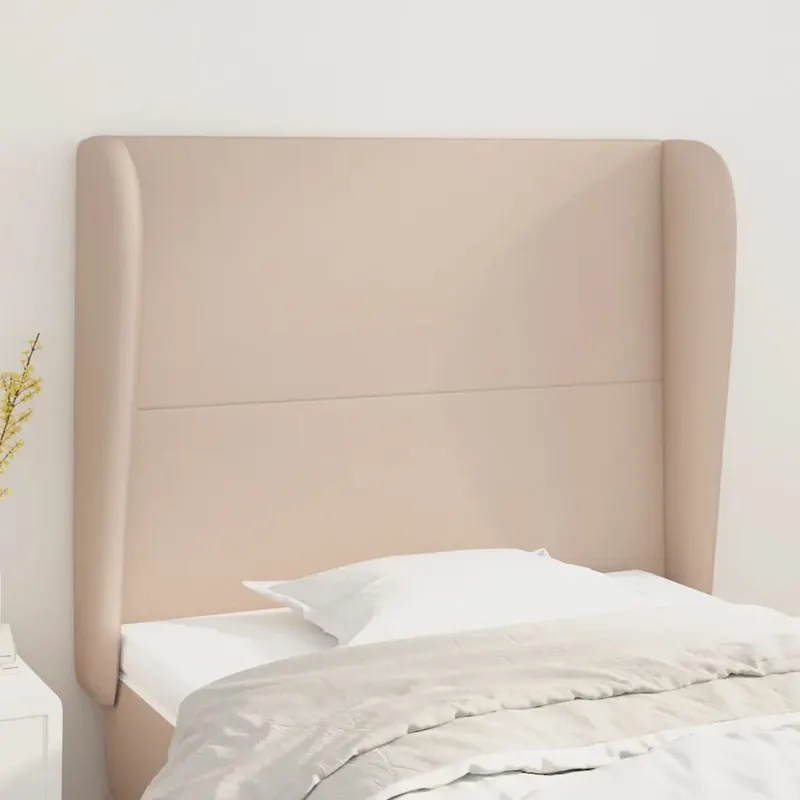 tablie pat cu aripioare cappuccino 83x23x118/128 cm piele eco
