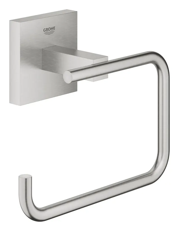Suport hartie igienica Grohe 40978DC0, Start Cube, pe perete, metal, mat, otel satinat