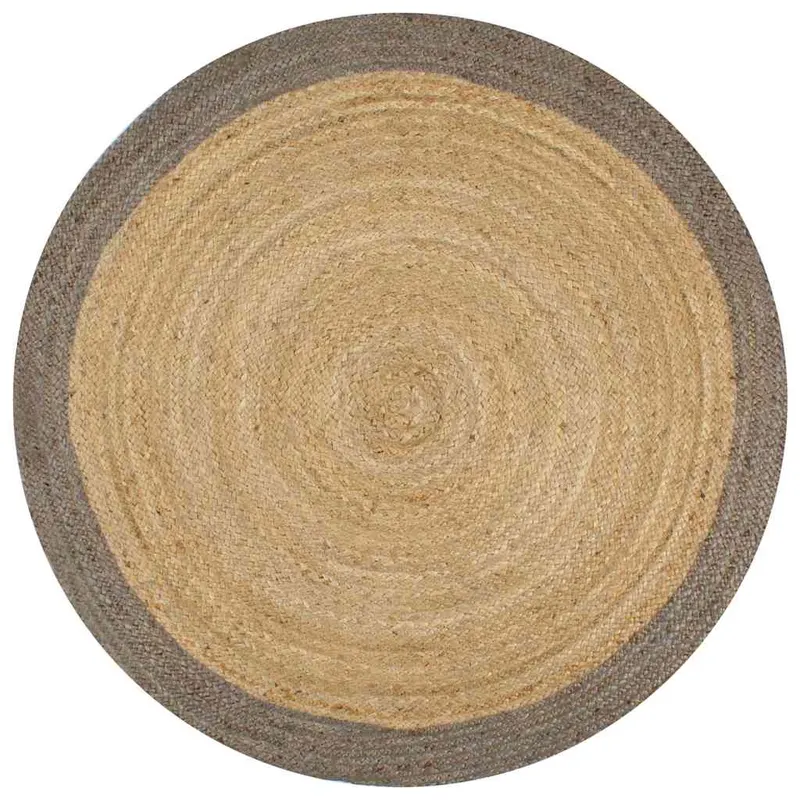 covor manual cu margine gri, 90 cm, iuta