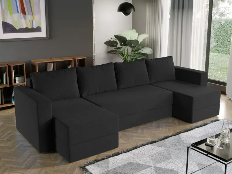 Coltar U Extensibil cu lada Alfa negru — imaginea 2