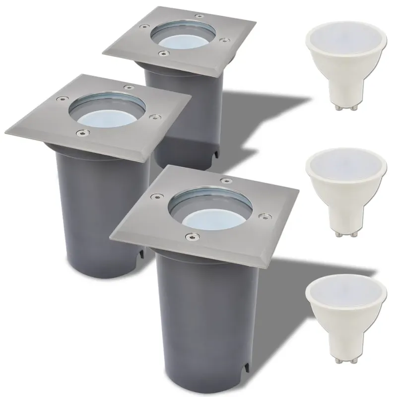 corpuri de iluminat led pentru sol 3 buc patrate