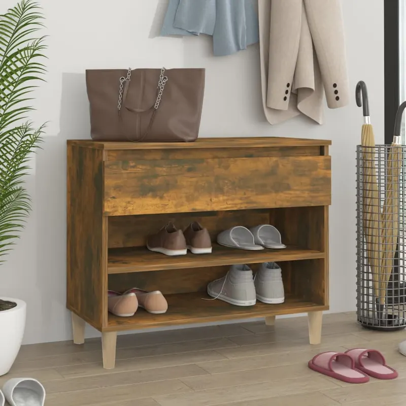 pantofar, stejar fumuriu, 70x36x60 cm, lemn prelucrat