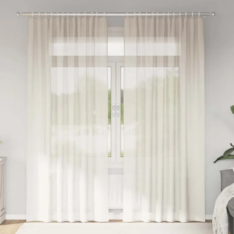perdele din voile cu tabla 2 buc crem