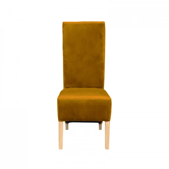 Scaun living VANESSA, picioare lemn natur, stofa verde galben, 47x60x110 cm