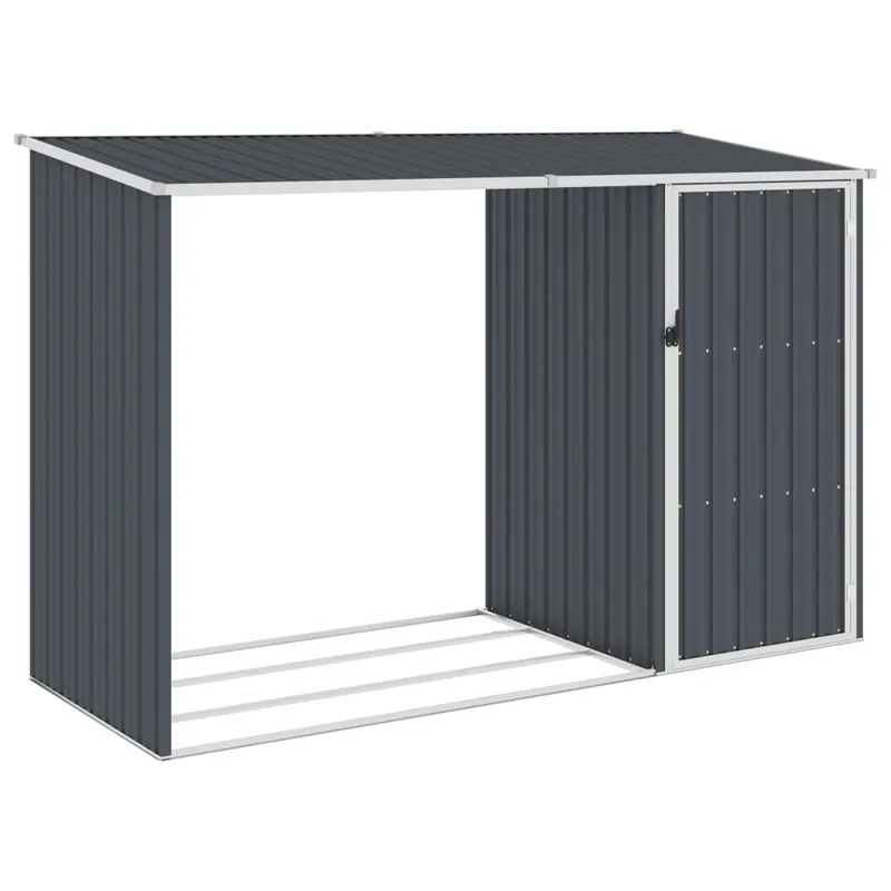 sopron gradina lemne de foc, antracit 245x98x159 cm otel zincat