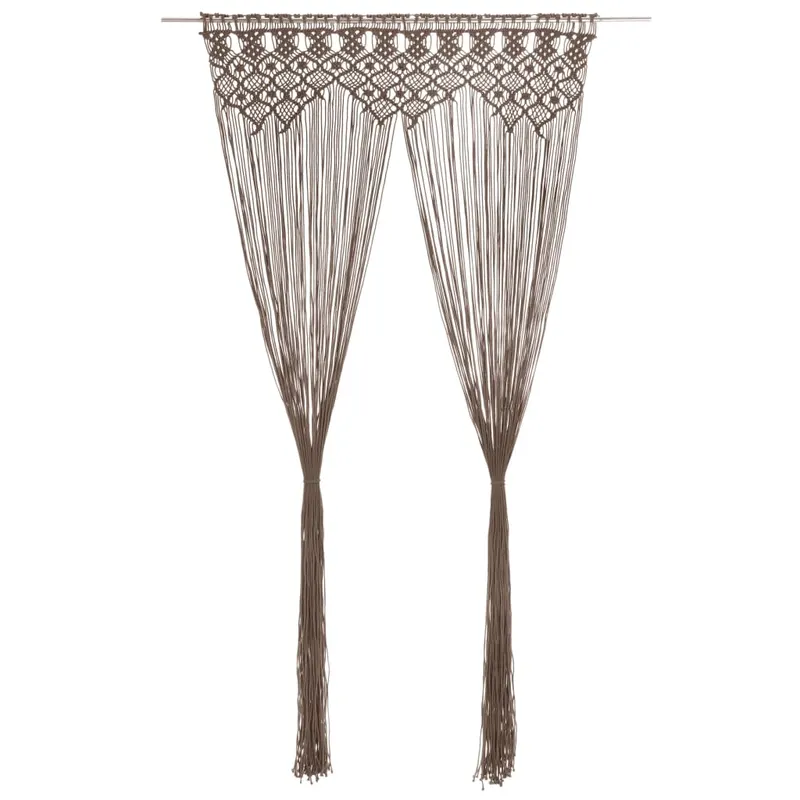 perdea macrame, gri taupe,140 x 240 cm, bumbac