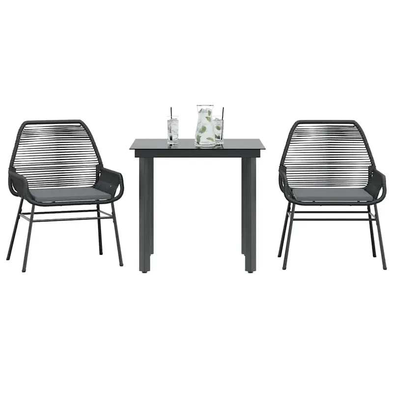 set de sufragerie de gradina 3 piese neagra