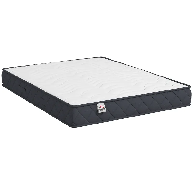 HOMCOM Saltea 140x190 cm, saltea 2 persoane, spumă cu memorie, grosime 20 cm, certificat OEKO-TEX, fermitate medie