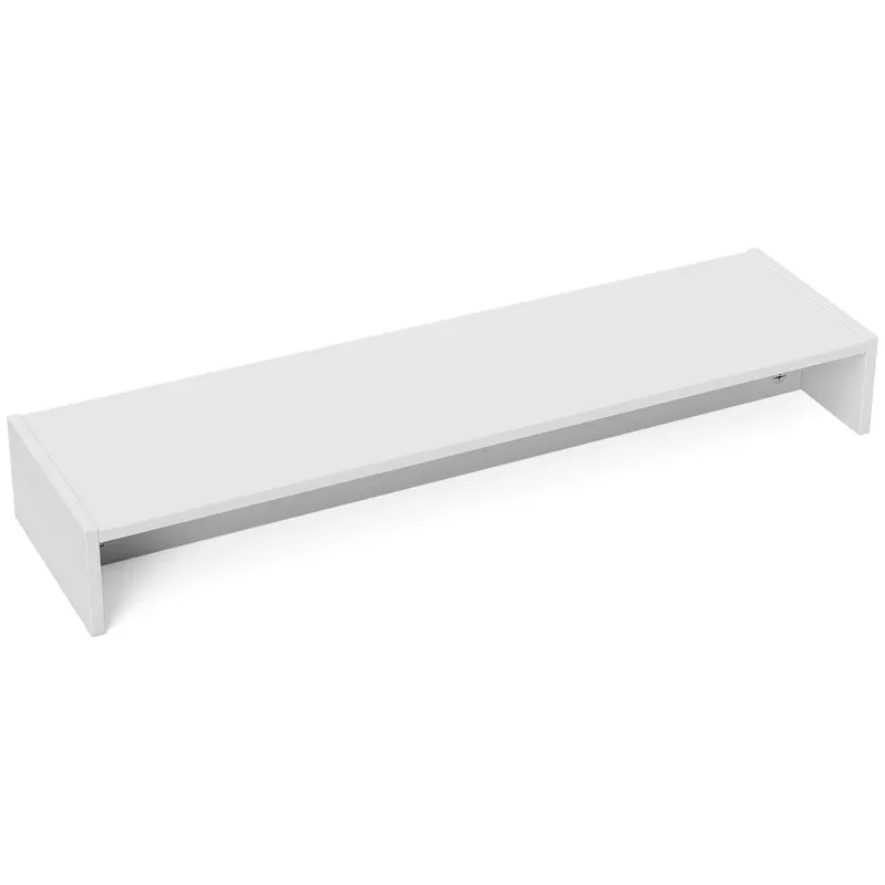 HOMCOM Suport monitor până la 16kg, cu 2 Compartimente de Depozitare, 100x27x15 cm, Alb
