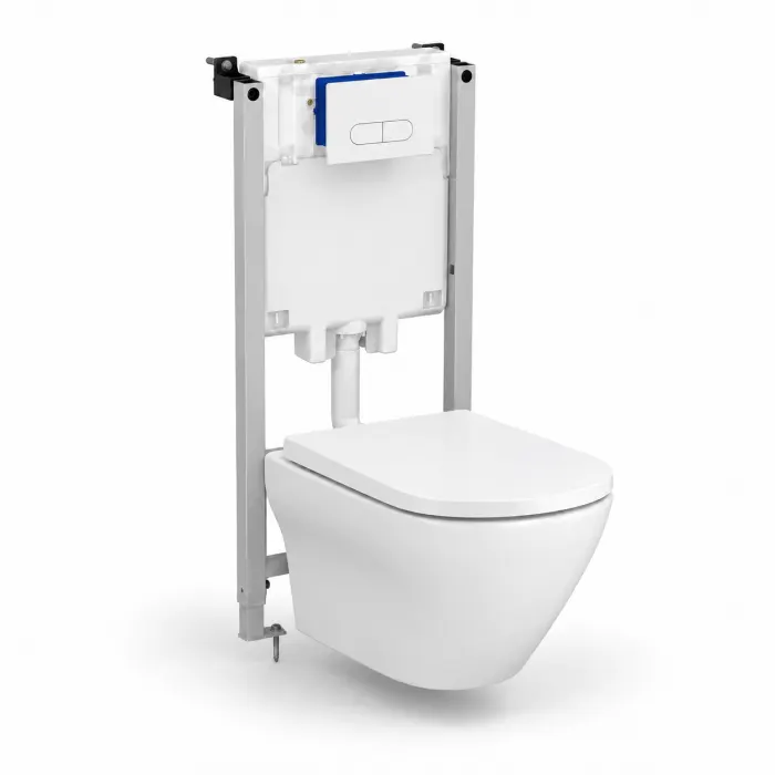 Set vas WC suspendat Cersanit Larga si rezervor incastrat Ideal Standard ProSys