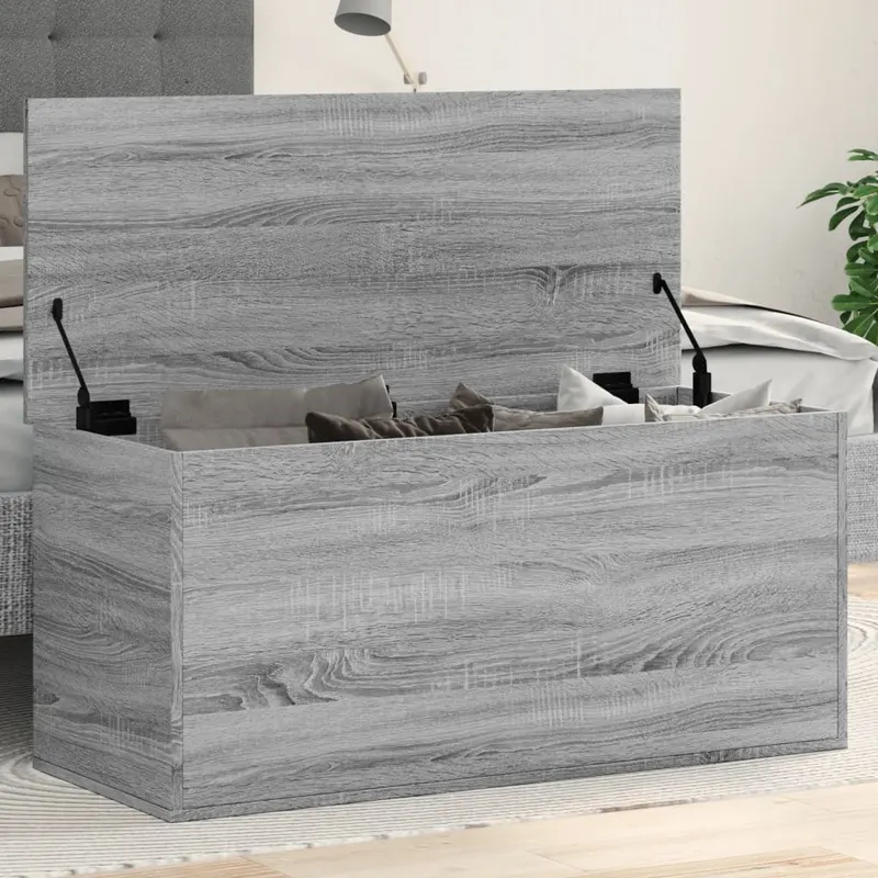 cutie de depozitare, gri sonoma, 100x42x46 cm, lemn prelucrat