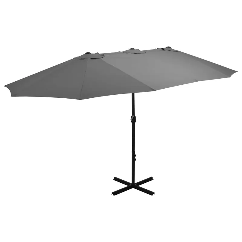 umbrela de soare cu stalp din aluminiu, antracit, 460x270 cm