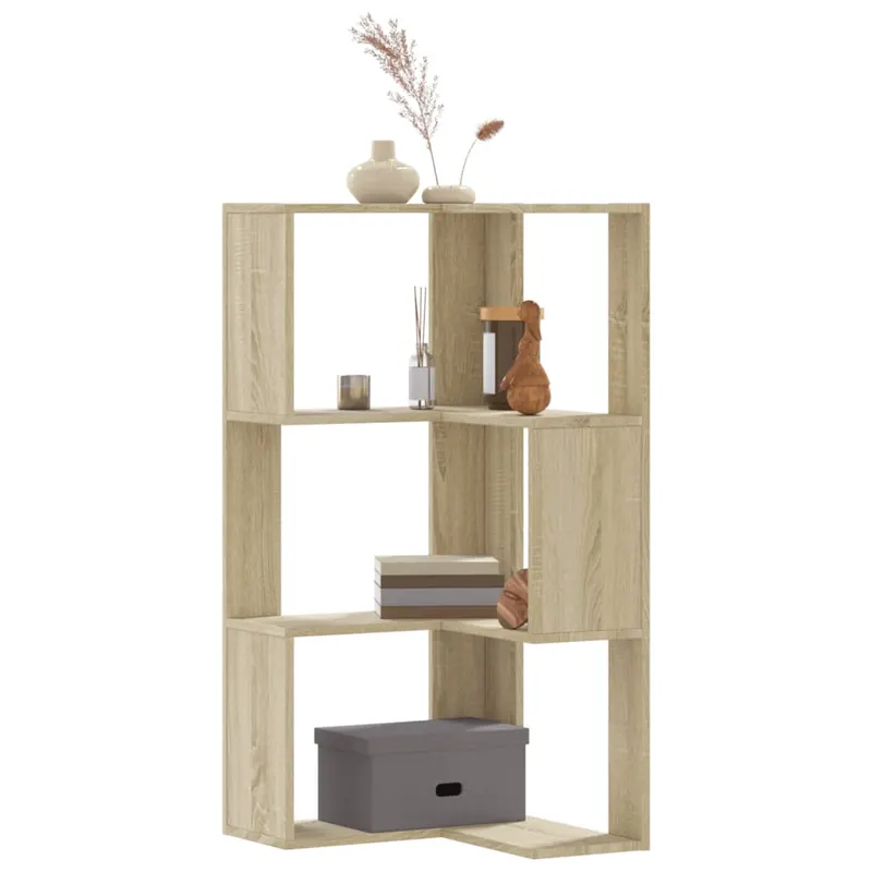 biblioteca 3 niveluri stejar sonoma 50x50x102 cm lemn prelucrat