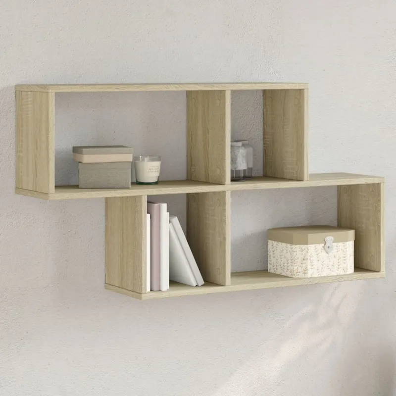 raft de perete, stejar sonoma, 100x20x53 cm, lemn prelucrat