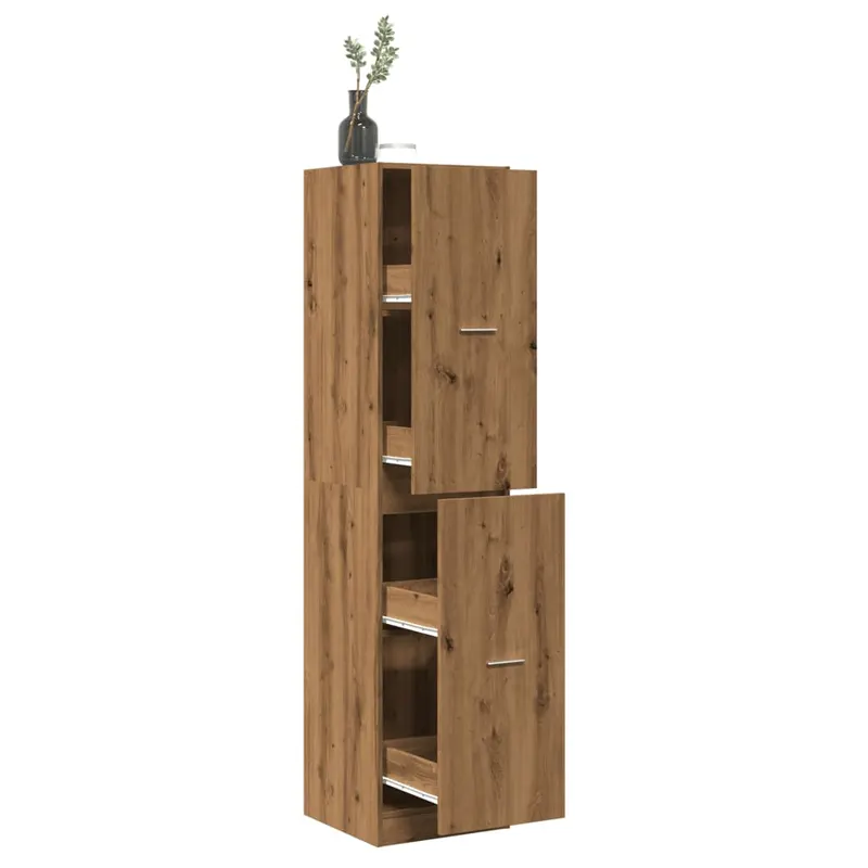 dulap farmacie, stejar artizanal, 40x41x174,5cm, lemn prelucrat