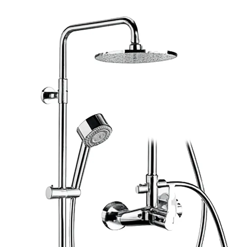 Set de dus Remer W37AEC20, coloana telescopica, para de dus 20cm, para de mana cu 3 functii, ABS cromat