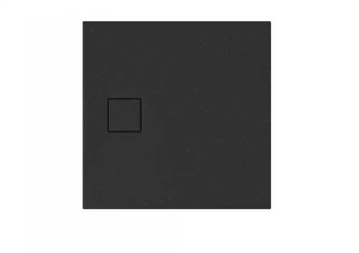 Cadita de dus patrata, acril, slim, negru mat, 90x90x4 cm, Cersanit Tako Slim