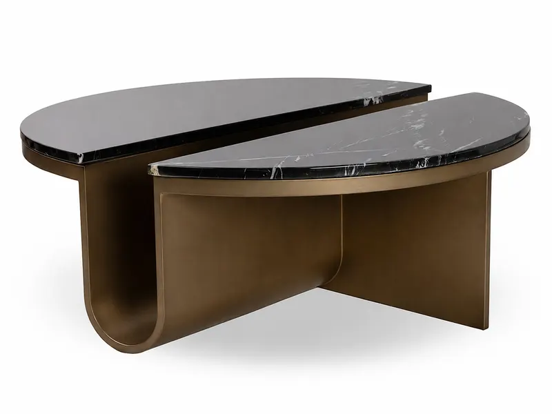 Masuta de cafea VARPER Ø104 x 36 CM - Negru/Gold
