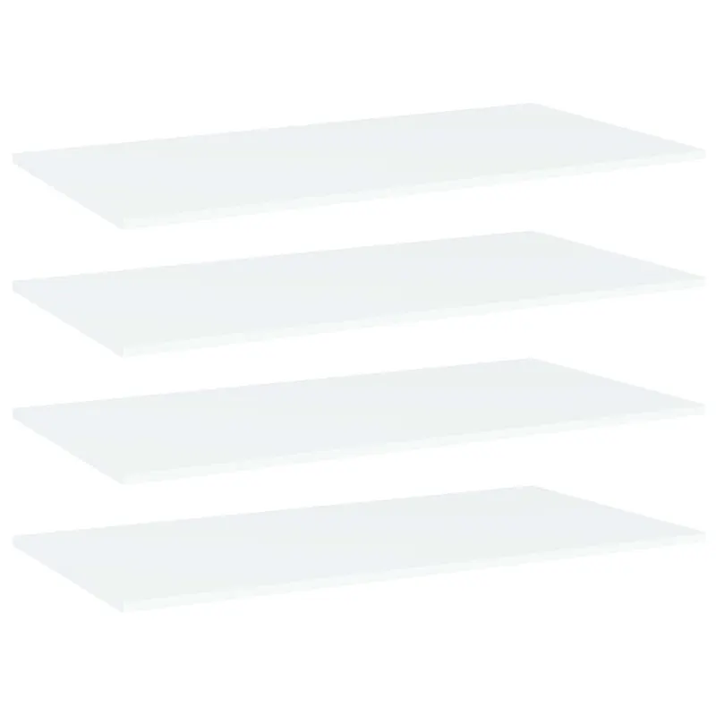 placi biblioteca, 4 buc., alb, 80 x 20 x 1,5 cm, pal