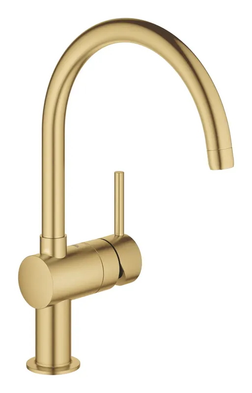 Baterie de bucatarie Grohe 32917GN0, Minta, 3 8 , pipa inalta, tip C, pivotanta, mat, auriu