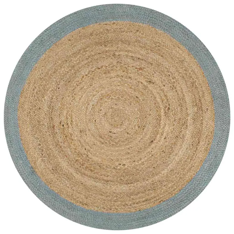 covor manual cu margine maslinie, 90 cm, iuta