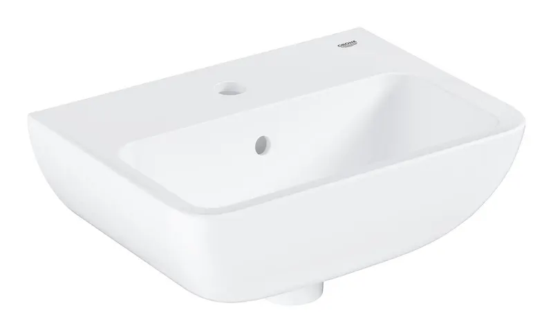 Lavoar Grohe 39806000, BauEdge, montaj pe perete, preaplin, zona montaj interior, elemente fixare ascunse, alb