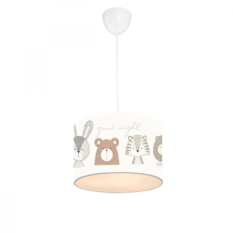 Lustra pentru copii PWL-1095, gri - alb, D24x70 cm - Alb