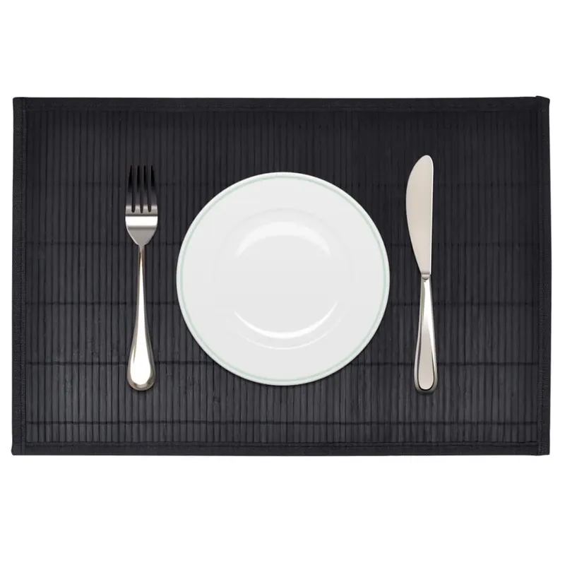 Naproane de bambus 30 x 45 cm, negru, 6 buc.