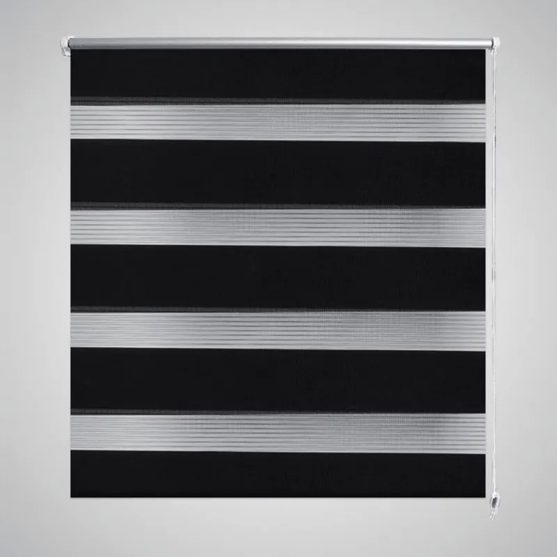 Jaluzea tip zebra, 90 x 150 cm, negru