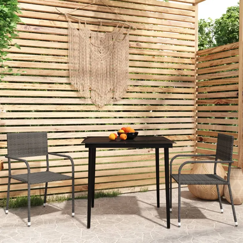 set mobilier pentru gradina, 3 piese, gri