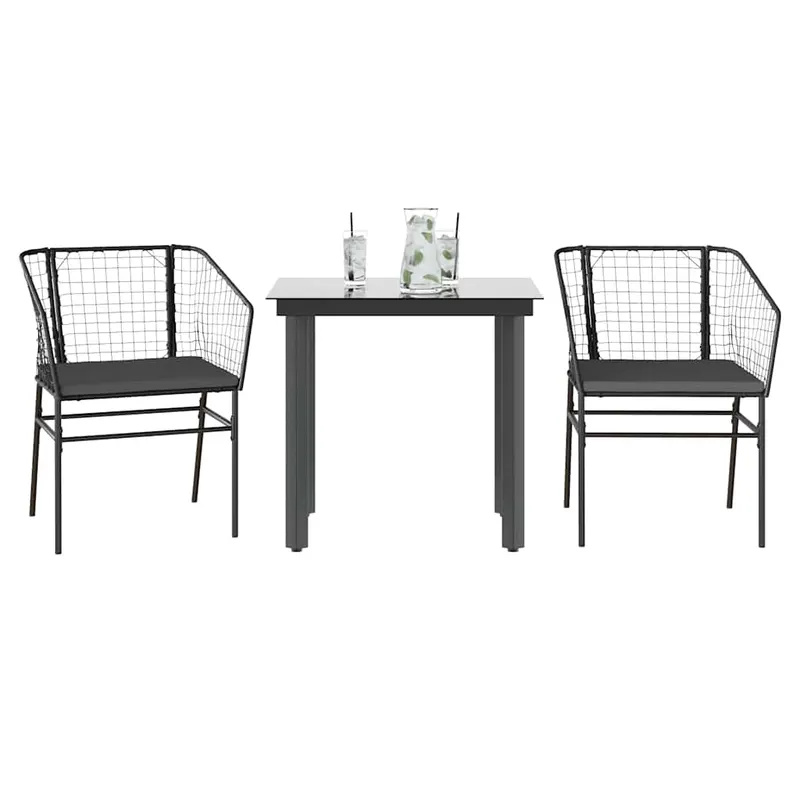 set de sufragerie de gradina 3 piese neagra