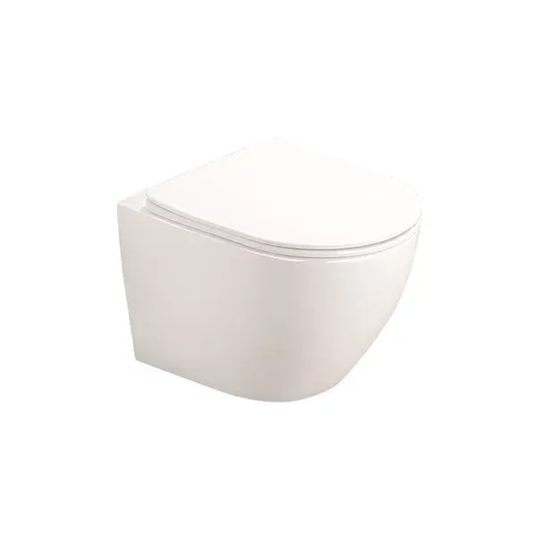 Set vas WC suspendat Fluminia Alfonzo, 53.5x36x36 cm, cu capac quick release si soft close, garantie 2 ani, alb