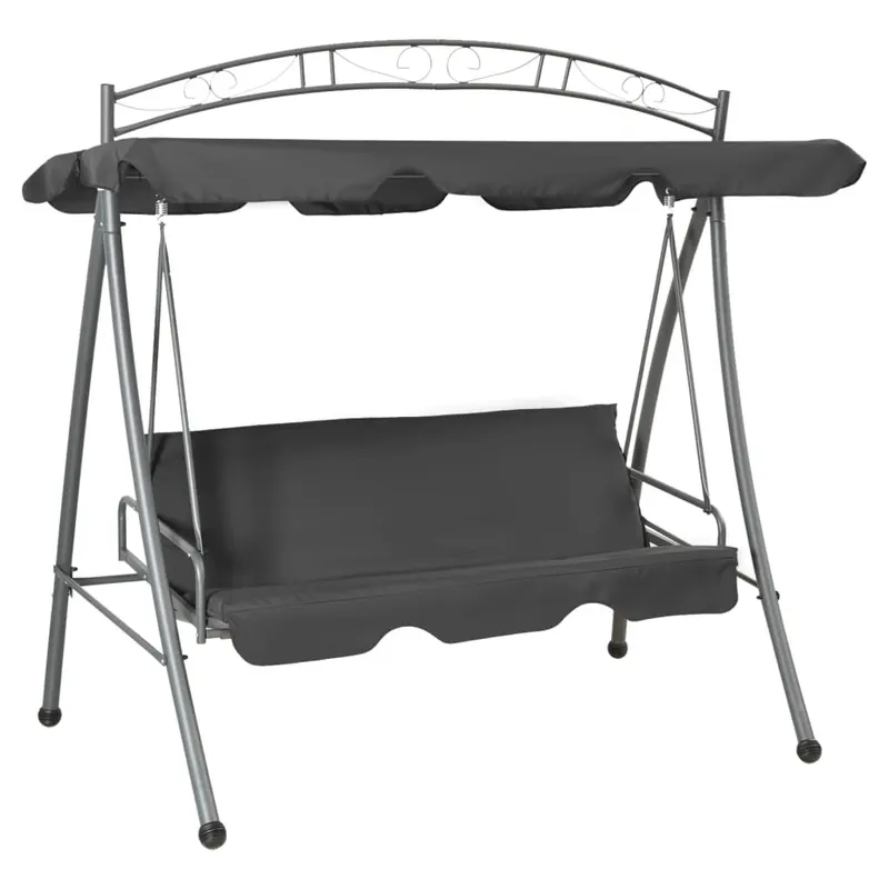 balansoar extensibil cu copertina antracit 198x120x205 cm otel