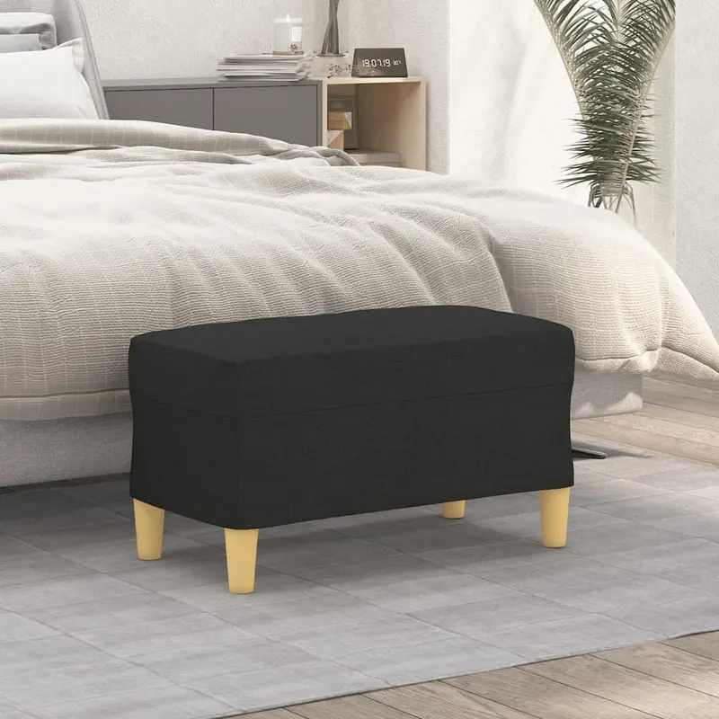 banca, negru, 70x35x41 cm, textil