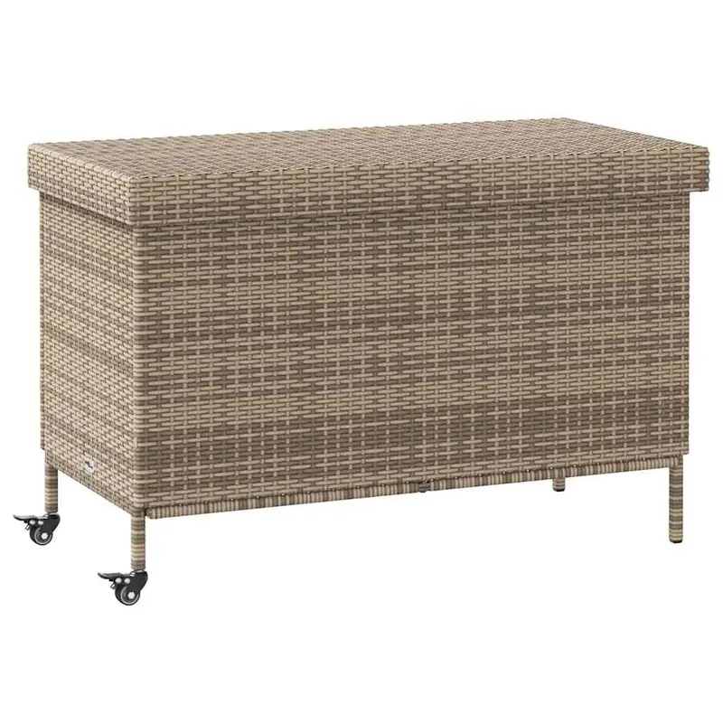 lada depozitare de gradina cu roti, gri 110x55x73 cm poliratan