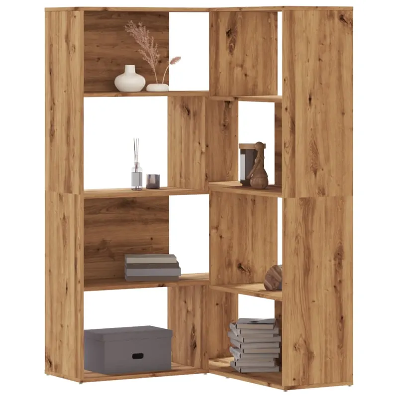 biblioteca 4 nivel stejar artizanal 85x85x140 cm lemn prelucrat