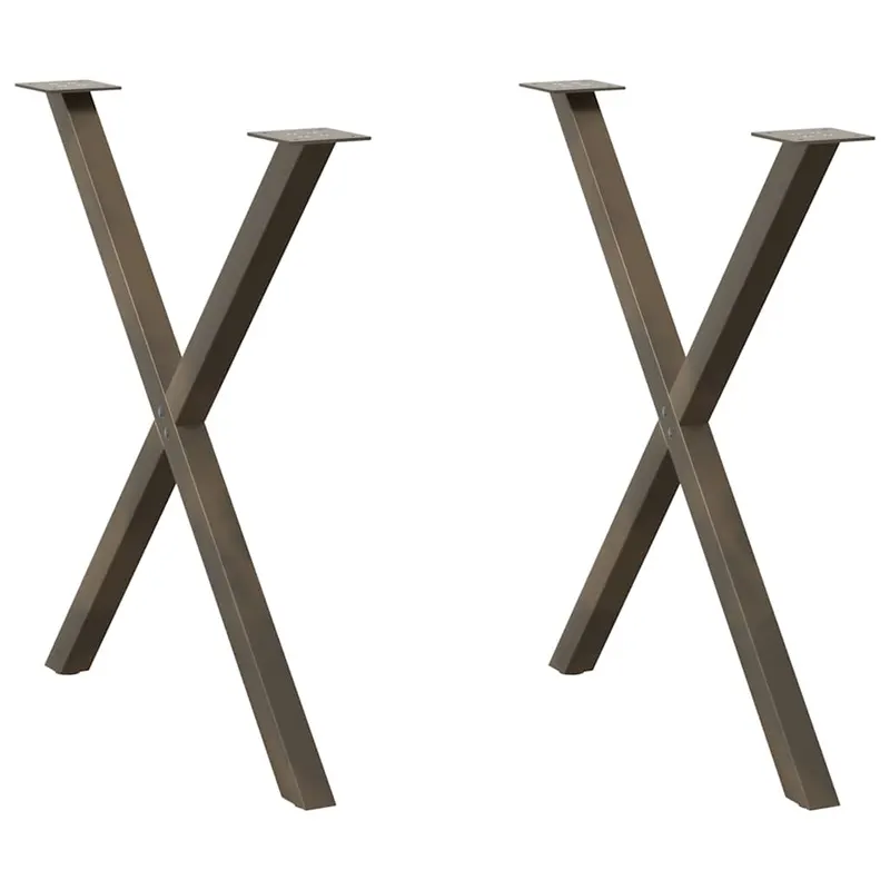 picioare pentru masa in forma de x 2 buc otel natural otel
