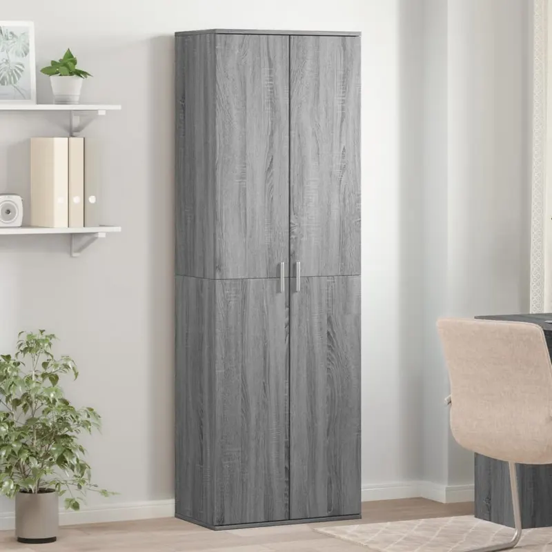 dulap inalt, gri sonoma, 60x35x180 cm, lemn prelucrat