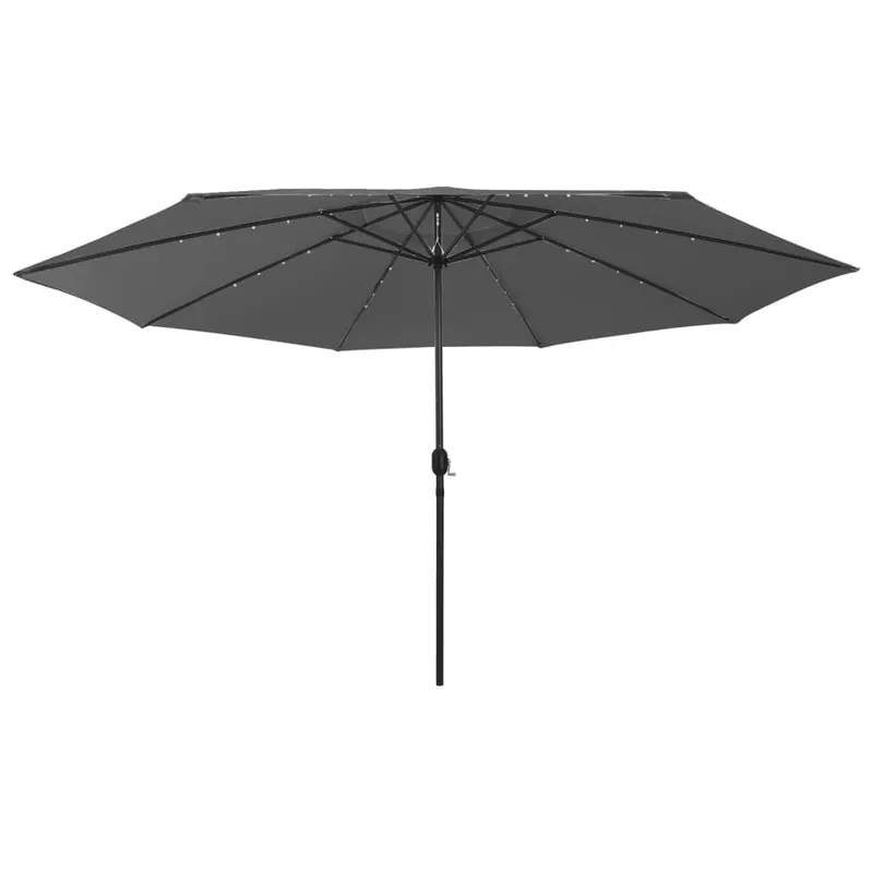 umbrela soare de gradina cu led-uri, antracit, 400 cm