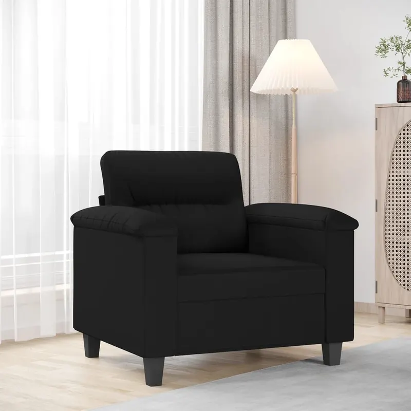 fotoliu canapea, negru, 60 cm, textil microfibra