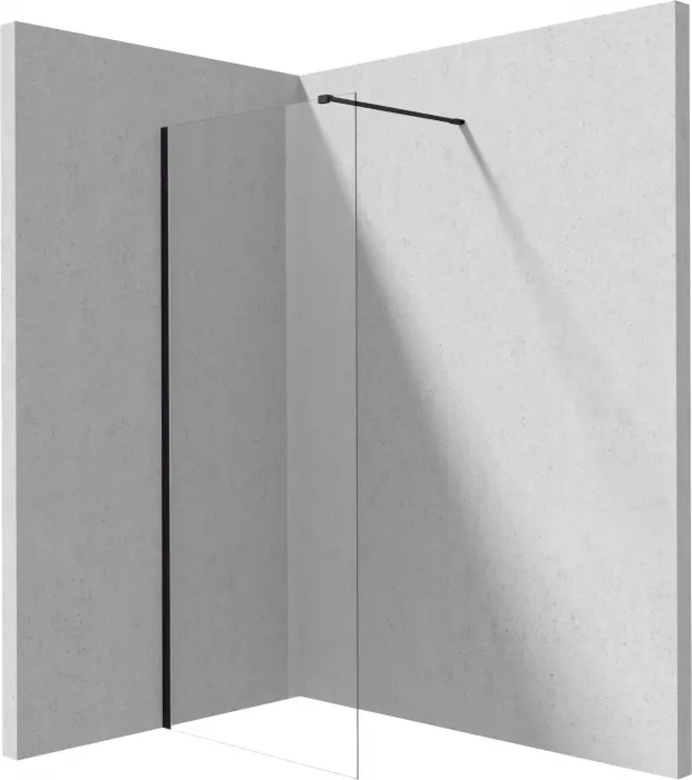 Paravan dus fix 70x195cm, sticla securizata 6 mm, negru mat, Active-Cover, Deante Prizma