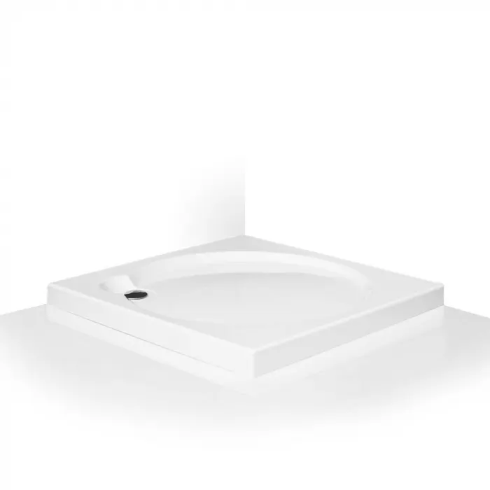 Cadita de dus patrata, din acril, alba, 80x80x6 cm, Roth Aloha Flat