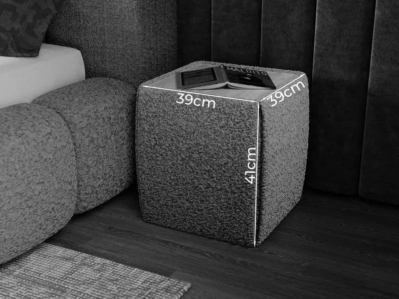 Masuta tapitata Nuvole Lux Bouclé cappuccino — imaginea 2