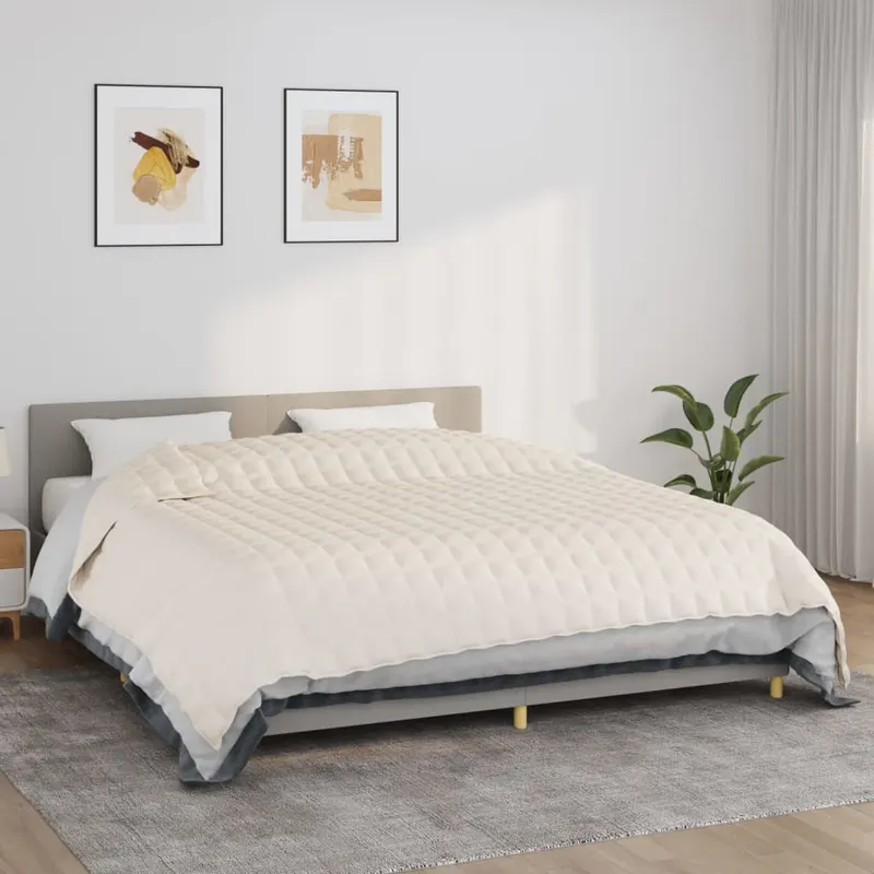 patura cu greutati, crem deschis, 220x260 cm, 11 kg, textil