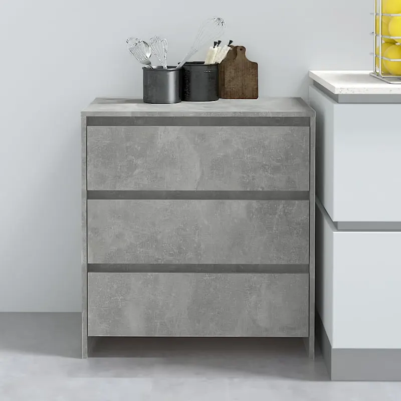 servanta, gri beton, 70x41x75 cm, lemn prelucrat