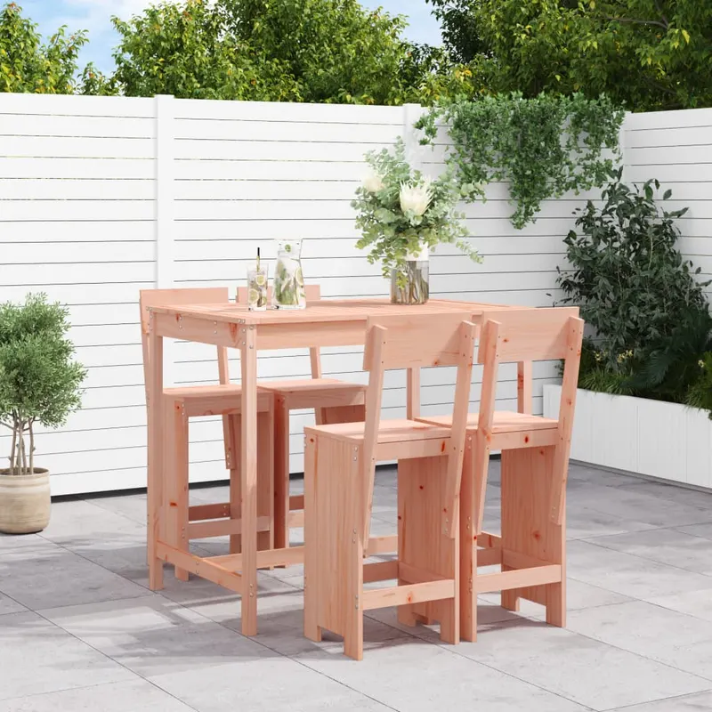 set bar de gradina, 5 piese, lemn masiv douglas