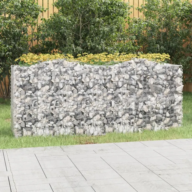 strat inaltat cu gabion arcuit, 200x50x100 cm, fier galvanizat