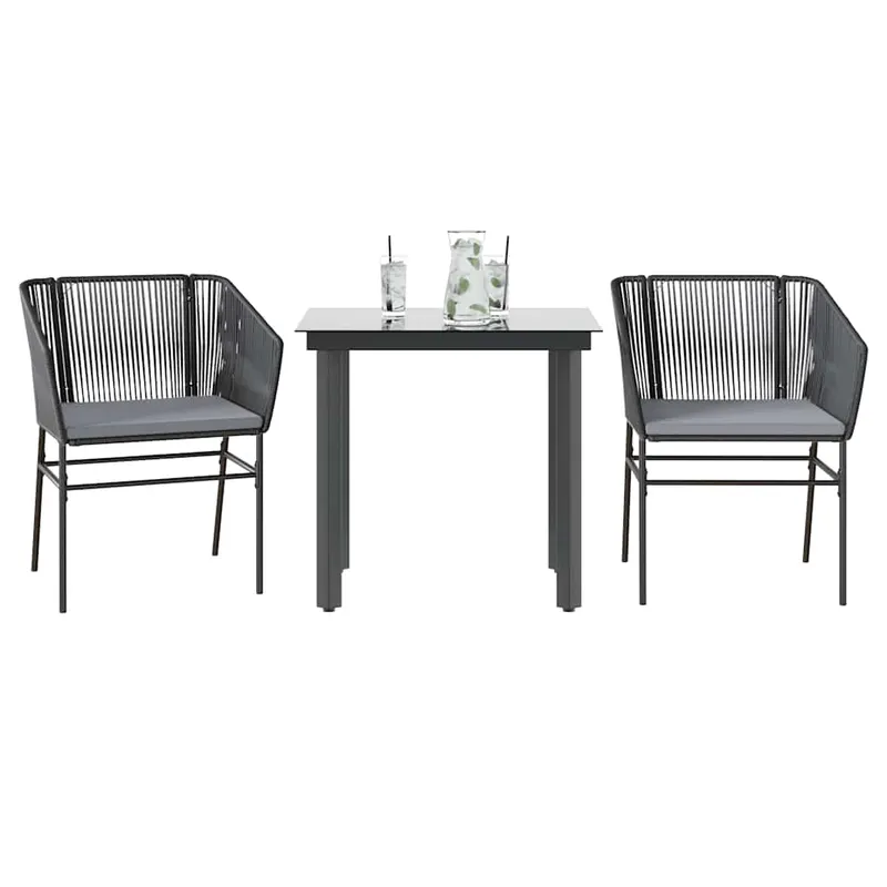 set de sufragerie de gradina 3 piese neagra