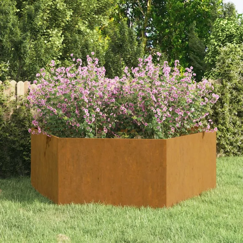 jardiniera, ruginiu, 138x120x45 cm, otel corten